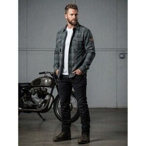 Street & Steel Gas Town Armored Motorcycle Riding Flannel Shirt Plaid Men 3XL